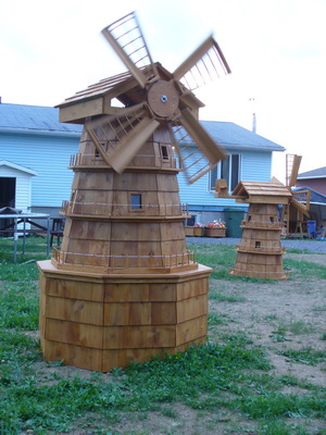 Moulins à vent décoratifs en cèdre monté sur bearing - Fabrication G.D. enr.