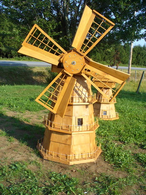 Moulins à vent décoratifs en cèdre monté sur bearing - Fabrication